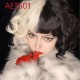 E-AE3501 SHORT CURL WIGS HALF WHITE HALF BLACK CRUELLA FAKE HAIR E-AE3501 SHORT CURL WIGS HALF WHITE HALF BLACK CRUELLA FAKE HAIR