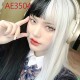 E-AE3504 60CM LONG STRAIGHT WIGS HALF WHITE HALF BLACK CRUELLA FAKE HAIR E-AE3504 60CM LONG STRAIGHT WIGS HALF WHITE HALF BLACK CRUELLA FAKE HAIR