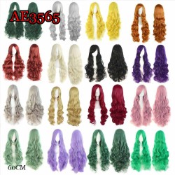 E-AE3565 80CM LONG CURL WIGS COSPLAY FAKE HAIR