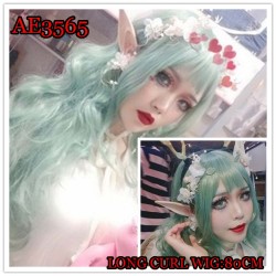 E-AE3565 80CM LONG CURL WIGS COSPLAY FAKE HAIR