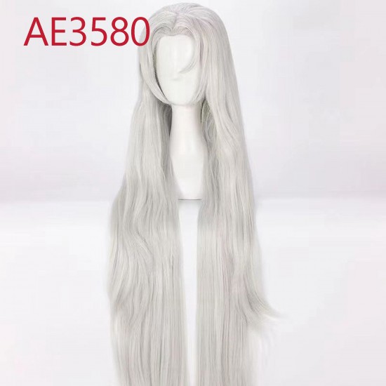E-AE3580 100CM SILVER WHITE LONG STRAIGHT WIGS SESSHOMARU COSPLAY FAKE HAIR INUYASHA E-AE3580 100CM SILVER WHITE LONG STRAIGHT WIGS SESSHOMARU COSPLAY FAKE HAIR INUYASHA
