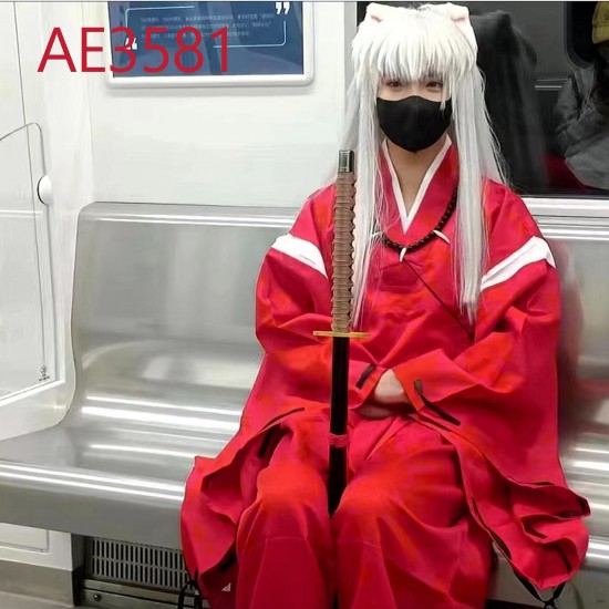 E-AE3581 100CM WHITE LONG STRAIGHT WIGS INUYASHA COSPLAY FAKE HAIR WITH WHITE CATEARS E-AE3581 100CM WHITE LONG STRAIGHT WIGS INUYASHA COSPLAY FAKE HAIR WITH WHITE CATEARS