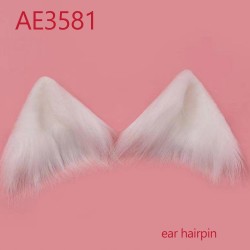 E-AE3581 100CM WHITE LONG STRAIGHT WIGS INUYASHA COSPLAY FAKE HAIR WITH WHITE CATEARS