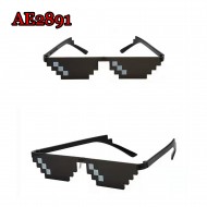 E-AE2891 SIMPLE BLACK MOSAIC PIXEL SUNGLASSES FOR COSPLAY