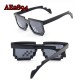 E-AE2894 BLACK ANIME MOSAIC FUNNY COSPLAY SUNGLASSES 