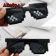 E-AE2894 BLACK ANIME MOSAIC FUNNY COSPLAY SUNGLASSES 