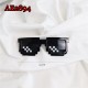 E-AE2894 BLACK ANIME MOSAIC FUNNY COSPLAY SUNGLASSES 