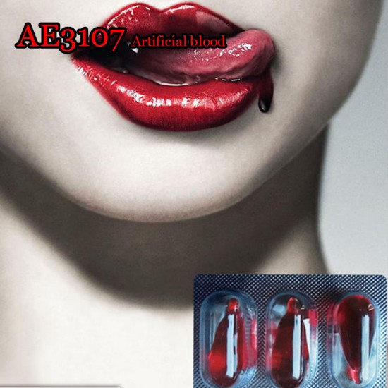 E-AE3107 Halloween Cos Ultra-realistic mischief Fake Blood capsule 6PCS/LOT