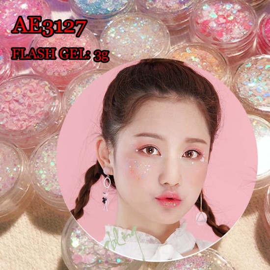 E-AE3127 EYESHADOW AND BODY FLASH GEL 3G (NO NEED GLUE) E-AE3127 EYESHADOW AND BODY FLASH GEL 3G (NO NEED GLUE)