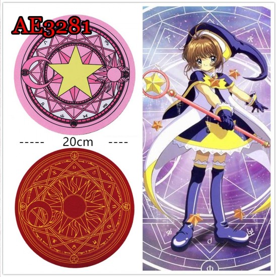 E-AE3281 20cm ROUND CARD CAPTOR SAKUR MAUSE PAD