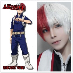 E-AE3594 MY HERO ACADEMIA TODOROKI SHOUTO COSPLAY ANMIE SHORT WIG 30CM