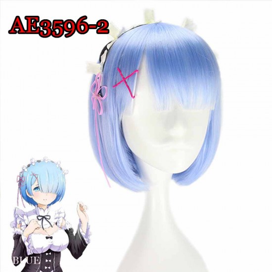 E-AE3596-2 30cm SHORT WIGS LIFE IN A DIFFERENT WORLD FROM ZERO (with the flower hairpin accessory) E-AE3596-2 30cm SHORT WIGS LIFE IN A DIFFERENT WORLD FROM ZERO (with the flower hairpin accessory)