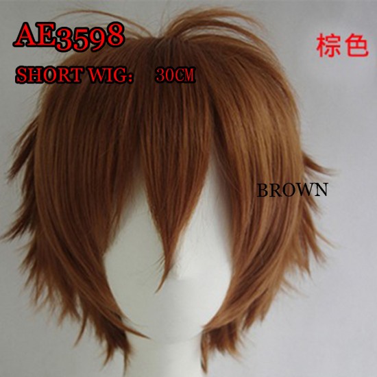 E-AE3598 MULTI USE COSPLAY ANMIE SHORT WIG 30CM