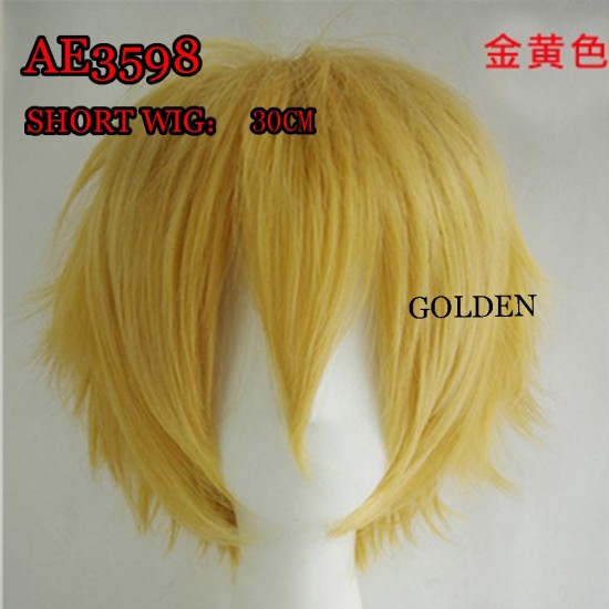 E-AE3598 MULTI USE COSPLAY ANMIE SHORT WIG 30CM