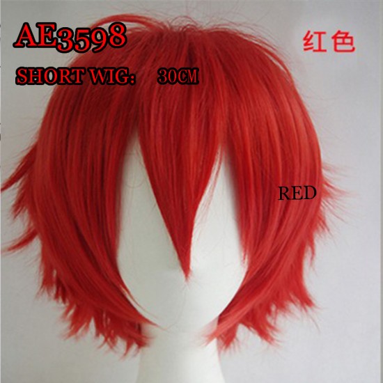 E-AE3598 MULTI USE COSPLAY ANMIE SHORT WIG 30CM E-AE3598 MULTI USE COSPLAY ANMIE SHORT WIG 30CM