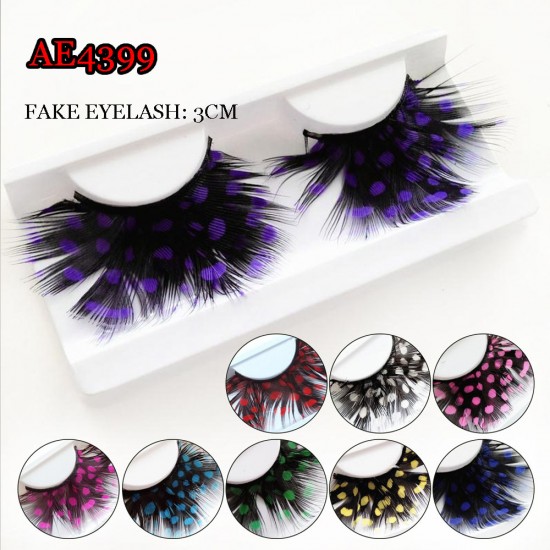 E-AE4399 COSPLAY COLORFUL FEATHER FAKE EYELASH