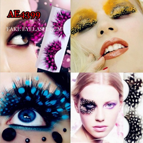 E-AE4399 COSPLAY COLORFUL FEATHER FAKE EYELASH