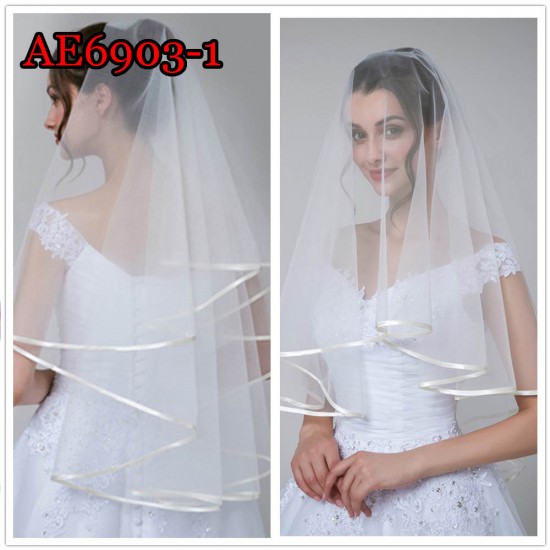 E-AE6903 75CM LONG 2-LAYOUT WEDDING HAIRVEIL