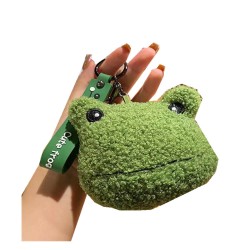 E-AE9014 FROG PLUSH WALLET MONEY BAG WITH KEYCHAIN