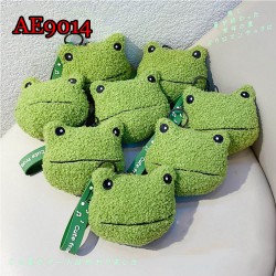 E-AE9014 FROG PLUSH WALLET MONEY BAG WITH KEYCHAIN