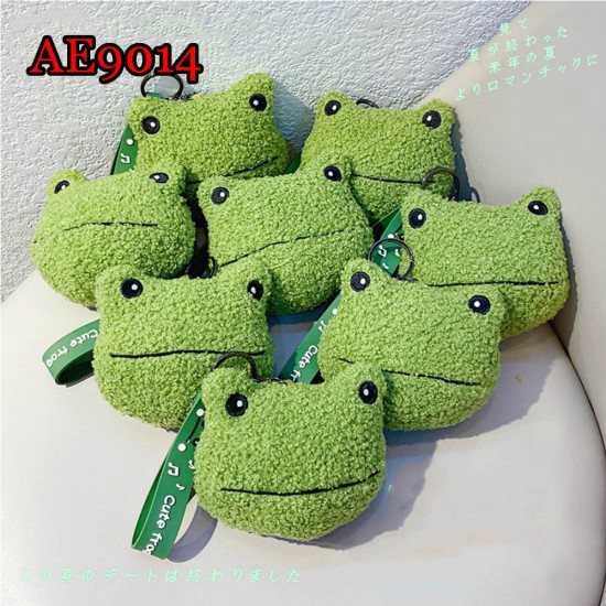 E-AE9014 FROG PLUSH WALLET MONEY BAG WITH KEYCHAIN