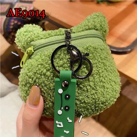 E-AE9014 FROG PLUSH WALLET MONEY BAG WITH KEYCHAIN