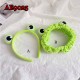 E-AE9025 2PIECES/PACK FANCY GREEN FROG HEAD HAIRPIN AND HAIRBAND