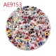 E-AE9153 100PCS/PACK INUYASHA ANIME PVC MIX STICKERS