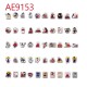 E-AE9153 100PCS/PACK INUYASHA ANIME PVC MIX STICKERS