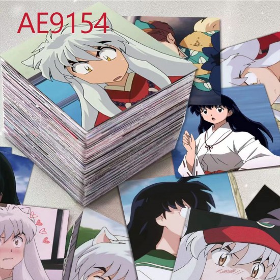 E-AE9154 50PCS/PACK INUYASHA SQUARE ANIME PVC MIX STICKERS