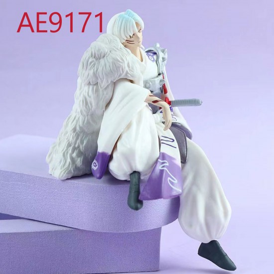 E-AE9171 14CM INUYASHA SESSHOUMARU SITTING ANIME ACTION FIGURE CAKE TOPPERS