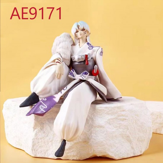 E-AE9171 14CM INUYASHA SESSHOUMARU SITTING ANIME ACTION FIGURE CAKE TOPPERS