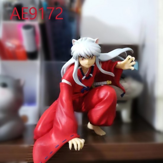 E-AE9172 11CM INUYASHA SITTING ANIME ACTION FIGURE CAKE TOPPERS
