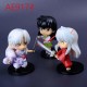E-AE9174 6PCS SET 9CM INUYASHA WITH FRIENDS ANIME ACTION FIGURE CAKE TOPPERS