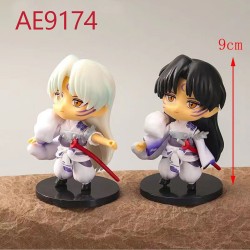 E-AE9174 6PCS SET 9CM INUYASHA WITH FRIENDS ANIME ACTION FIGURE CAKE TOPPERS