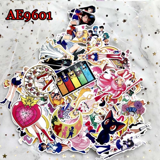 E-AE9601 50PCS/PACK SAILOR MOON ANIME PVC MIX STICKERS E-AE9601 50PCS/PACK SAILOR MOON ANIME PVC MIX STICKERS
