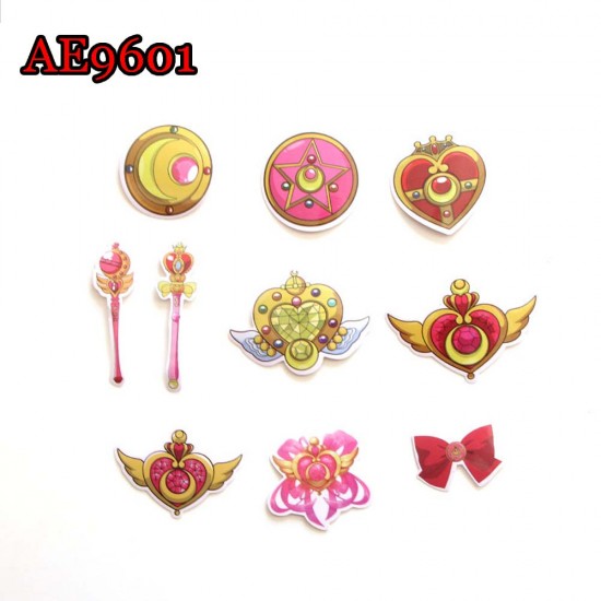 E-AE9601 100PCS/PACK SAILOR MOON ANIME PVC MIX STICKERS