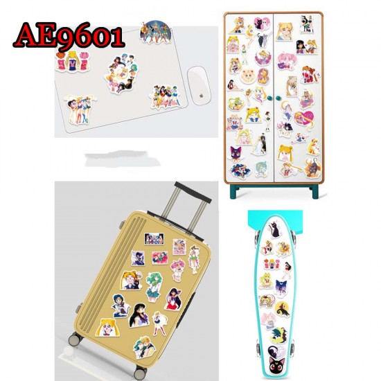 E-AE9601 100PCS/PACK SAILOR MOON ANIME PVC MIX STICKERS E-AE9601 100PCS/PACK SAILOR MOON ANIME PVC MIX STICKERS