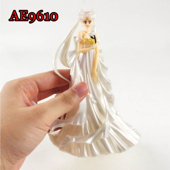 E-AE9610 15CM WHITE WEDDING DRESS SAILOR MOON ANIME ACTION FIGURE CAKE TOPPERS