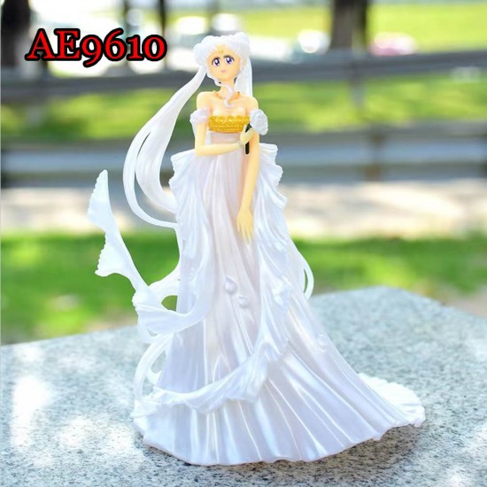 E-AE9610 15CM WHITE WEDDING DRESS SAILOR MOON ANIME ACTION FIGURE CAKE TOPPERS