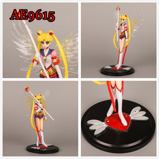 E-AE9615 17CM SAILOR MOON WITH WING ANIME ACTION FIGURE CAKE TOPPERS