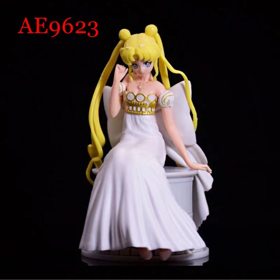 E-AE9623 13CM SAILOR MOON WEDDING DREEE SITTING ANIME ACTION FIGURE CAKE TOPPERS