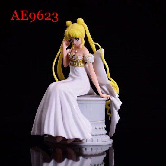 E-AE9623 13CM SAILOR MOON WEDDING DREEE SITTING ANIME ACTION FIGURE CAKE TOPPERS