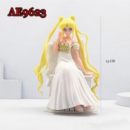 E-AE9623 13CM SAILOR MOON WEDDING DREEE SITTING ANIME ACTION FIGURE CAKE TOPPERS