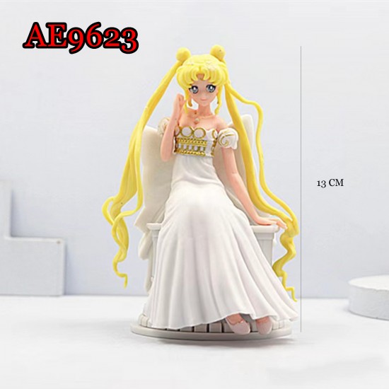 E-AE9623 13CM SAILOR MOON WEDDING DREEE SITTING ANIME ACTION FIGURE CAKE TOPPERS