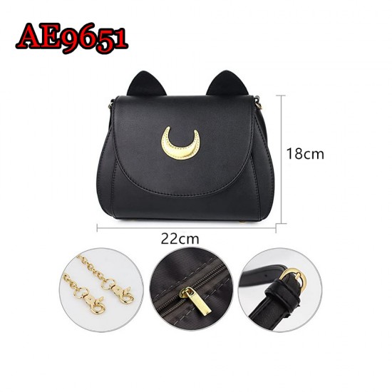 E-AE9651 SAILOR MOON CAT EAR PU CROSS BAG