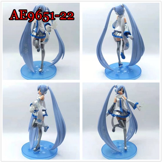 E-AE9651 22CM HATSUNE MIKU SNOW ANIME ACTION FIGURE CAKE TOPPERS