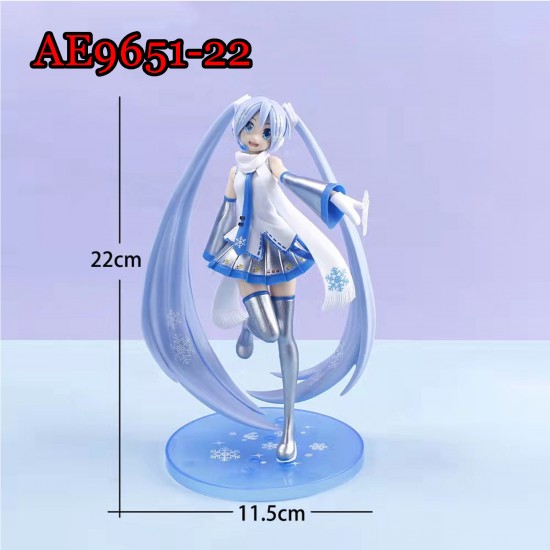 E-AE9651 22CM HATSUNE MIKU SNOW ANIME ACTION FIGURE CAKE TOPPERS