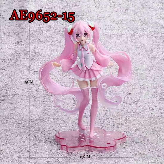 E-AE9652-15 SMALL 15CM HATSUNE MIKU PINK ANIME ACTION FIGURE CAKE TOPPERS