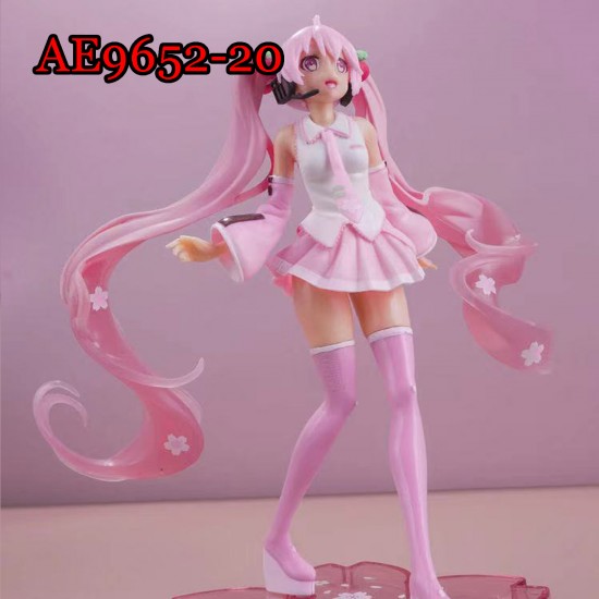 E-AE9652-20 BIG 20CM HATSUNE MIKU PINK ANIME ACTION FIGURE CAKE TOPPERS